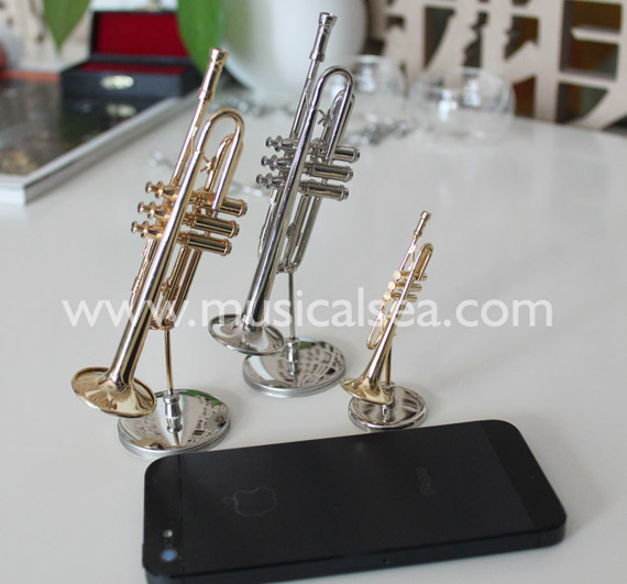 Miniature Golden Trumpet Musical Instrument